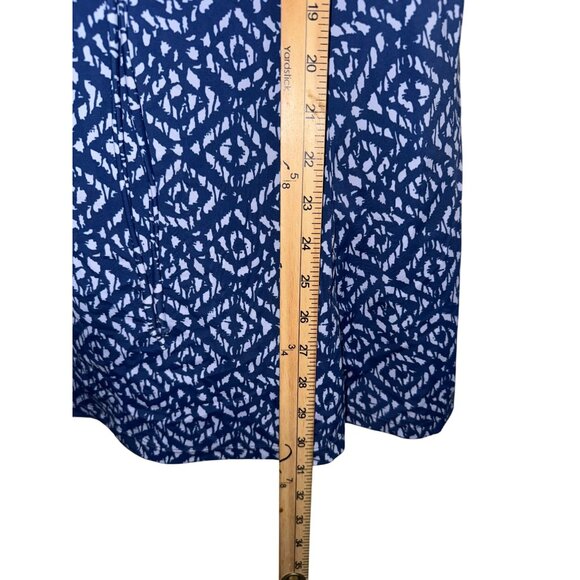 Womens Blue & White Ikat Print Tankini Swim Top With Padded Cups - Picture 5 of 5